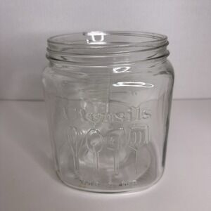 Square Edge Vintage Mason Jar‎ Etched Utensils 68 Ounces